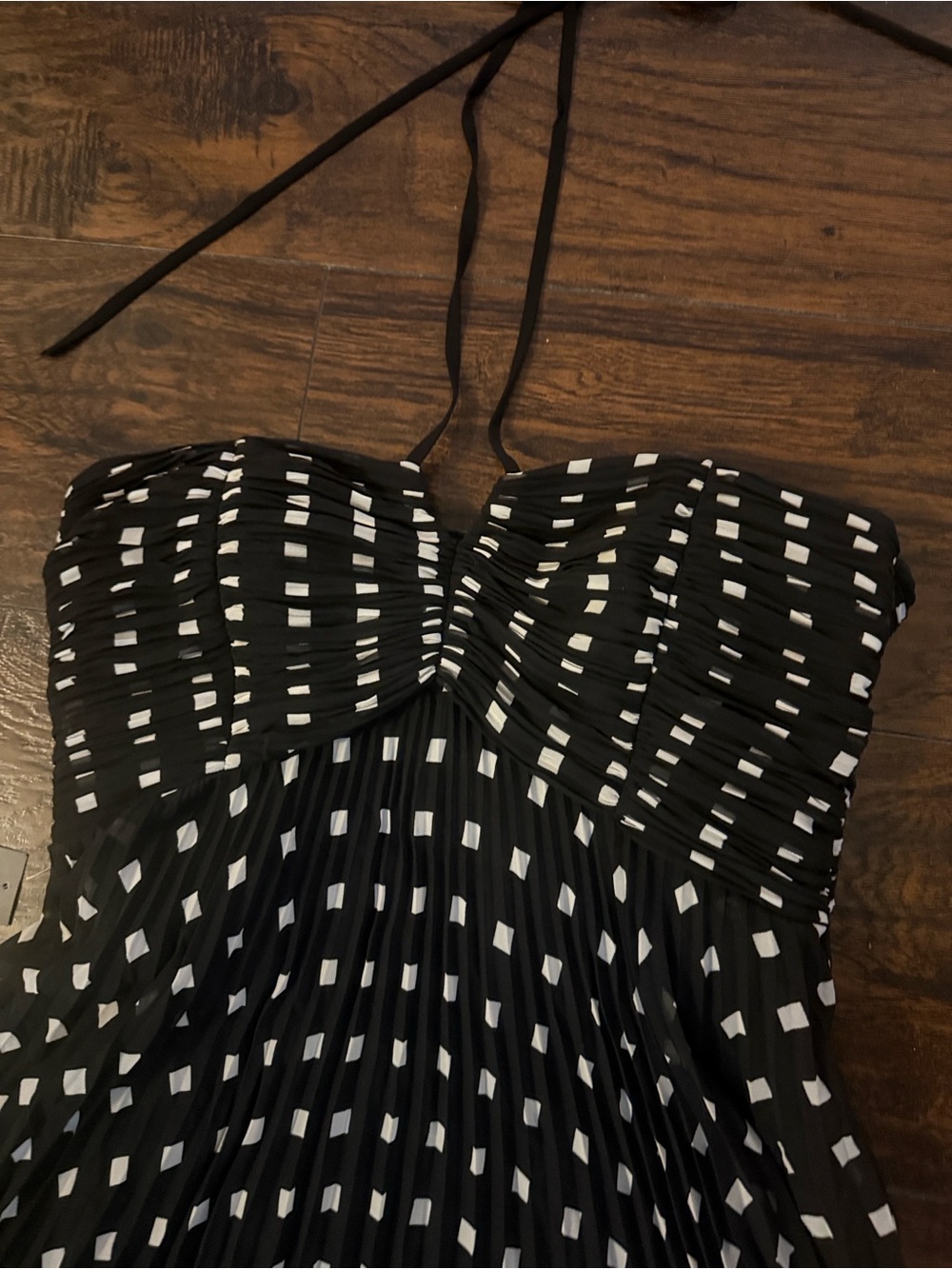 Ann Taylor Black and White Strapless Pleated Sundress - Picture 2 of 7